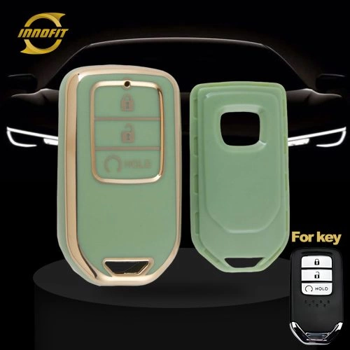 HOA3T1-Green-Gold Plating- Car Key Cover For Honda