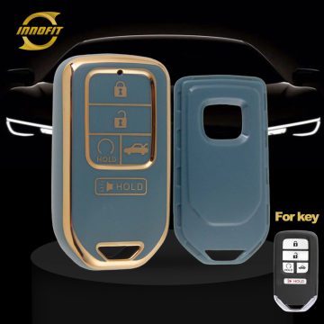 HOA6T1-Granny Grey-Gold Plating- Car Key Cover For Honda