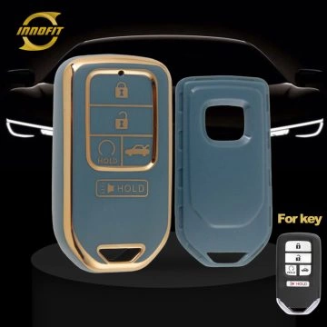 HOA6T1-Granny Grey-Gold Plating- Car Key Cover For Honda