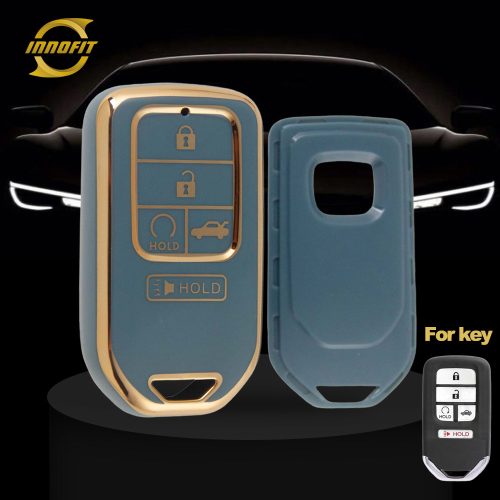 HOA6T1-Granny Grey-Gold Plating- Car Key Cover For Honda