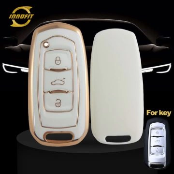 GEA1T1-White-Gold Plating- Car Key Cover For Geely Auto