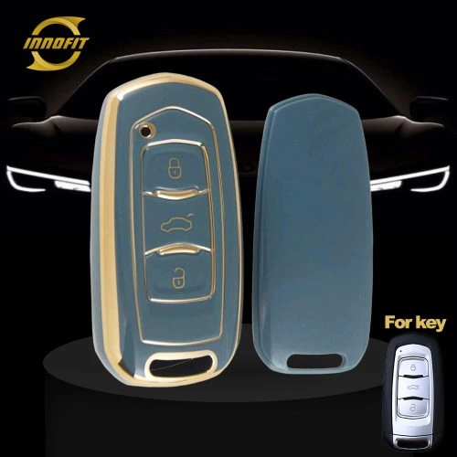 GEA1T1-Granny Grey-Gold Plating- Car Key Cover For Geely Auto