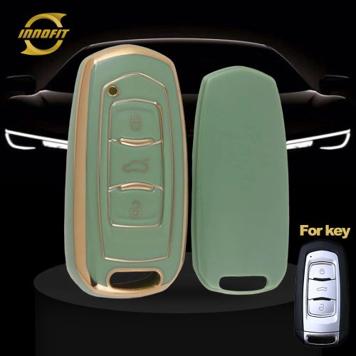 GEA1T1-Green-Gold Plating- Car Key Cover For Geely Auto