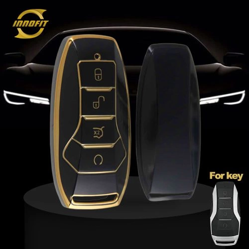 BYA1T1-Black-Gold Plating- Car Key Cover For BYD