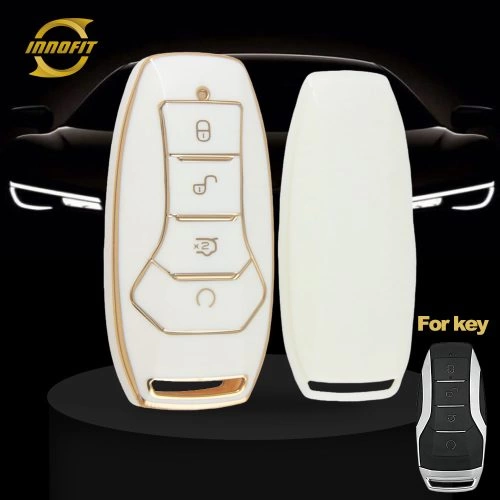 BYA1T1-White-Gold Plating- Car Key Cover For BYD