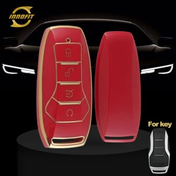 BYA1T1-Red-Gold Plating- Car Key Cover For BYD