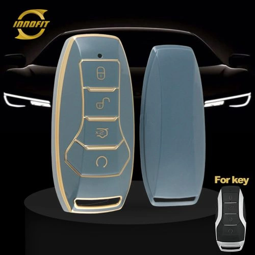 BYA1T1-Granny Grey-Gold Plating- Car Key Cover For BYD