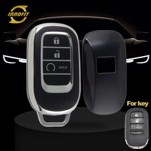 HOB3T1-Black-Silver Plating- Car Key Cover For Honda