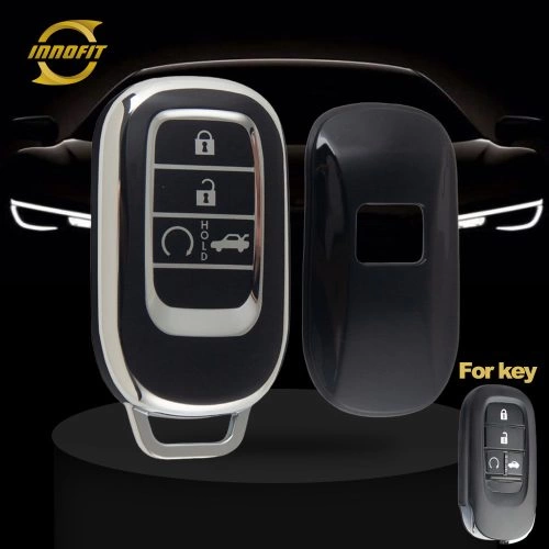 HOB1T1-Black-Silver Plating- Car Key Cover For Honda