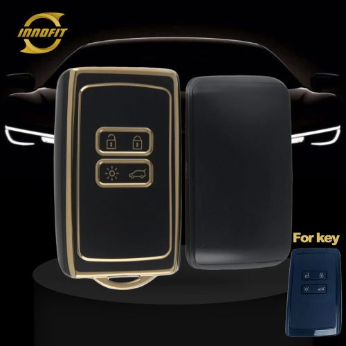 REA1T1-Черно-золотое покрытие-Чехол для автомобильного ключа для Renault