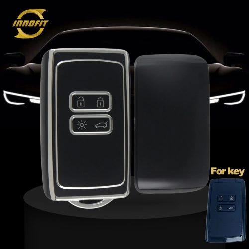 REA1T1-Black-Silver Plating- Car Key Cover For Renault