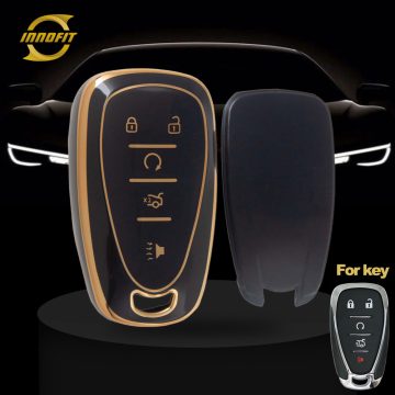 CEA3T1-Black-Gold Plating- Car Key Cover For Chevrolet Holden