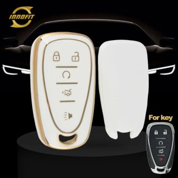 CEA3T1-bianco-placcatura oro-copertura chiave auto per Chevrolet Holden