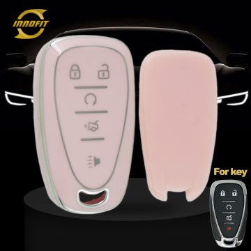 CEA3T1-Pink-Silver Plating- Car Key Cover For Chevrolet Holden