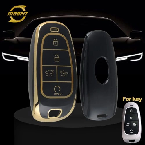 HYE3T1-Black-Gold Plating- Car Key Cover For Hyundai