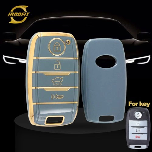 KIC1T1-Granny Grey-Gold Plating- Car Key Cover For Kia