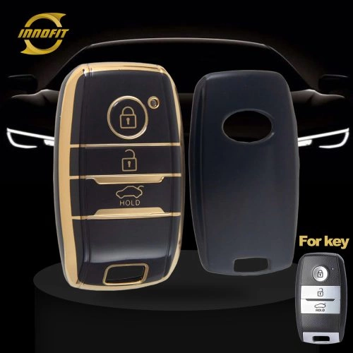 KIH1T1-Black-Gold Plating- Car Key Cover For Kia