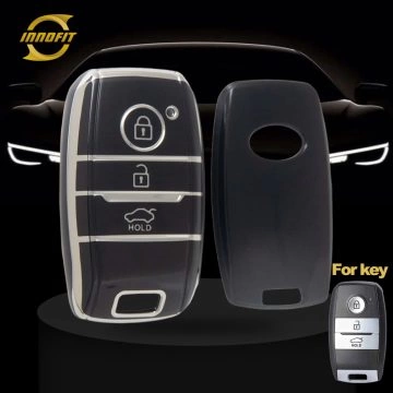 KIH1T1-Black-Silver Plating- Car Key Cover For Kia