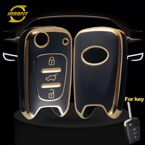 HYG2T1-Black-Gold Plating- Car Key Cover For Hyundai