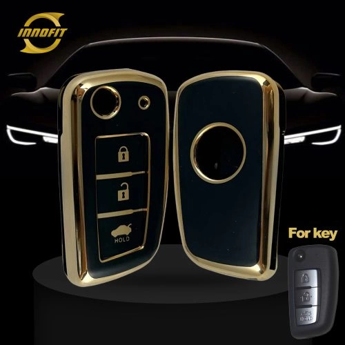 NIC1T1-Black-Gold Plating- Car Key Cover For Nissan