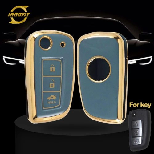 NIC1T1-Granny Grey-Gold Plating- Car Key Cover For Nissan