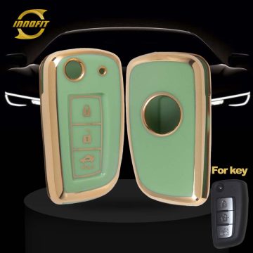 NIC1T1-Green-Gold Plating- Car Key Cover For Nissan