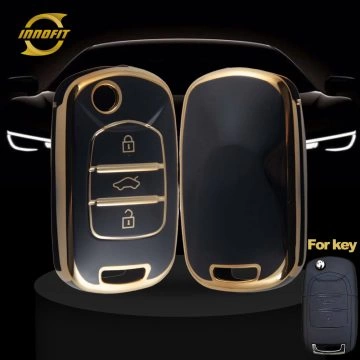 WUA1T1-Black-Gold Plating- Car Key Cover For Wuling BAOJUN Chevrolet