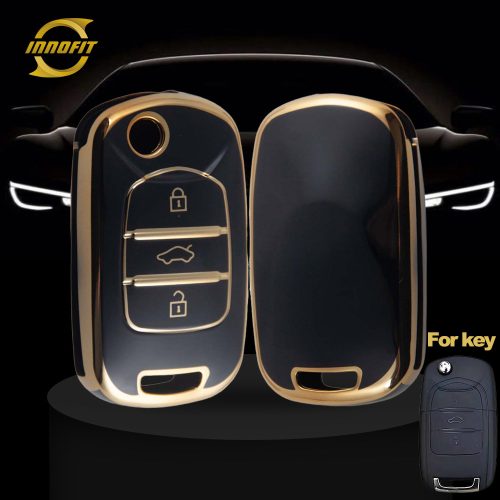 WUA1T1-Black-Gold Plating- Car Key Cover For Wuling BAOJUN Chevrolet