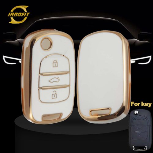 WUA1T1-White-Gold Plating- Car Key Cover For Wuling BAOJUN Chevrolet