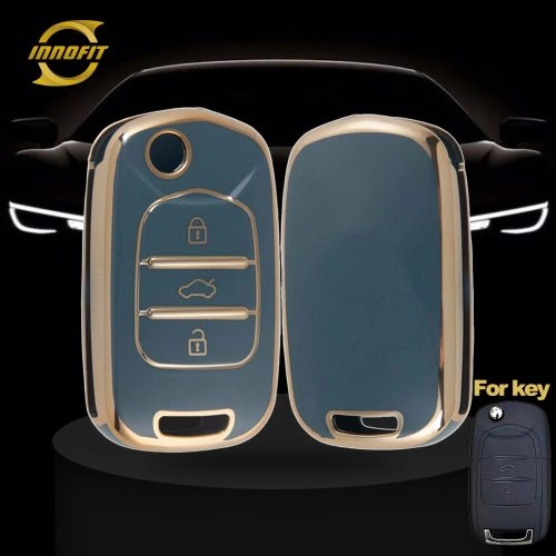 WUA1T1-Granny Grey-Gold Plating- Car Key Cover For Wuling BAOJUN Chevrolet