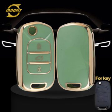 WUA1T1-Green-Gold Plating- Car Key Cover For Wuling BAOJUN Chevrolet