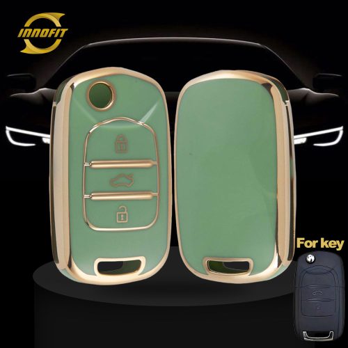 WUA1T1-Green-Gold Plating- Car Key Cover For Wuling BAOJUN Chevrolet