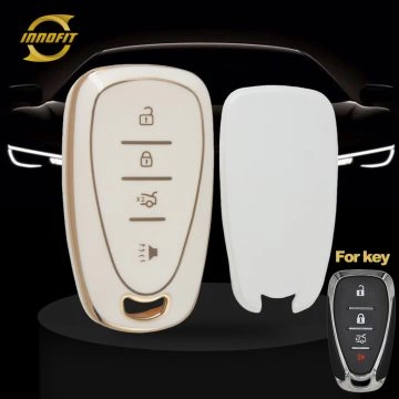 CEA2T1-White-Gold Plating- Car Key Cover For Chevrolet Holden
