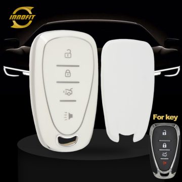 CEA2T1-White-Silver Plating- Car Key Cover For Chevrolet Holden