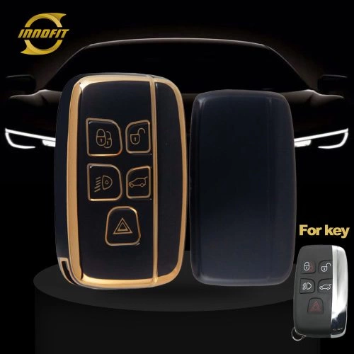 LAA1T1-Black-Gold Plating- Car Key Cover For Landrover Jaguar