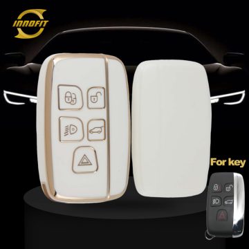 LAA1T1-White-Gold Plating- Car Key Cover For Landrover Jaguar
