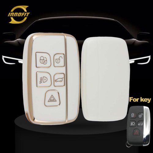 LAA1T1-White-Gold Plating- Car Key Cover For Landrover Jaguar