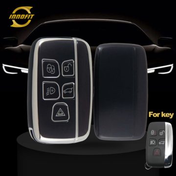 LAA1T1-Black-Silver Plating- Car Key Cover For Landrover Jaguar