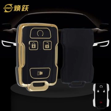 CEC1T1-Black-Gold Plating- Car Key Cover For Chevrolet