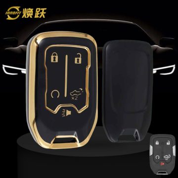 CEB1T1-Black-Gold Plating- Car Key Cover For Chevrolet