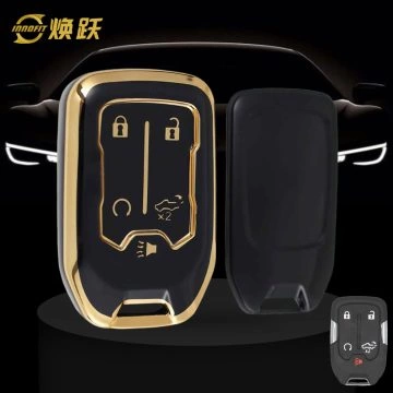 CEB1T1-Black-Gold Plating- Car Key Cover For Chevrolet