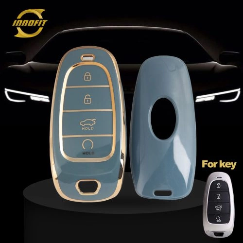 HYE2T1-Granny Grey-Gold Plating- Car Key Cover For Hyundai