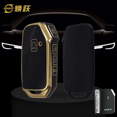 KIK5T1-Black-Gold Plating- Car Key Cover For Kia