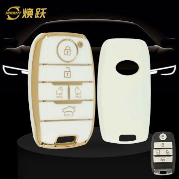 KIC4T1-White-Gold Plating- Car Key Cover For Kia