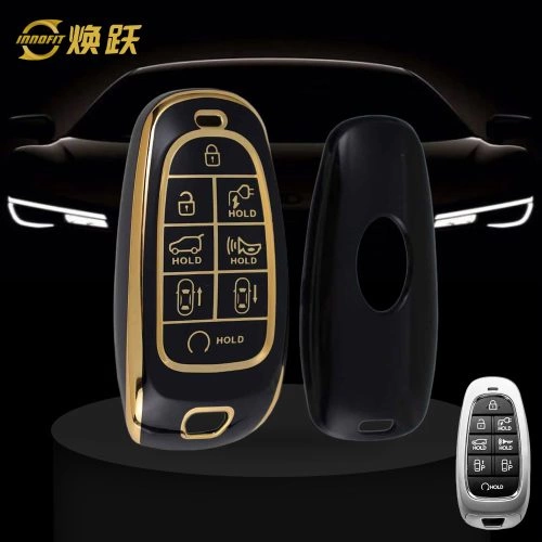 HYE5T1-Black-Gold Plating- Car Key Cover For Hyundai