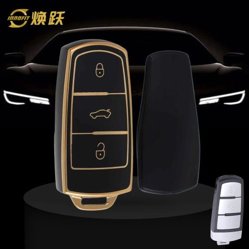VOH1T1-Black-Gold Plating- Car Key Cover For Volkswagen