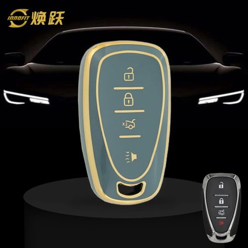 CEA2T1-Granny Grey-Gold Plating- Car Key Cover For Chevrolet
