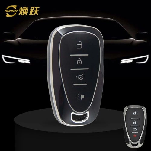 CEA2T1-Black-Silver Plating- Car Key Cover For Chevrolet Holden
