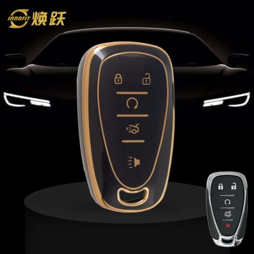 CEA3T1-Black-Gold Plating- Car Key Cover For Chevrolet Holden