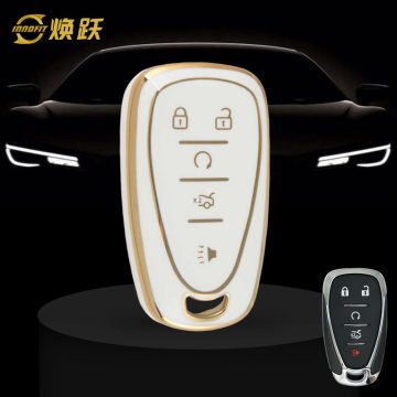 CEA3T1-White-Gold Plating- Car Key Cover For Chevrolet Holden